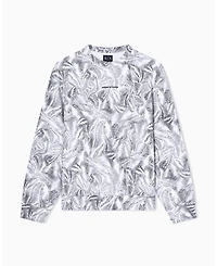 A|X Armani Exchange Men's Ibiza X Leaf Print Crewneck Sweatshirt