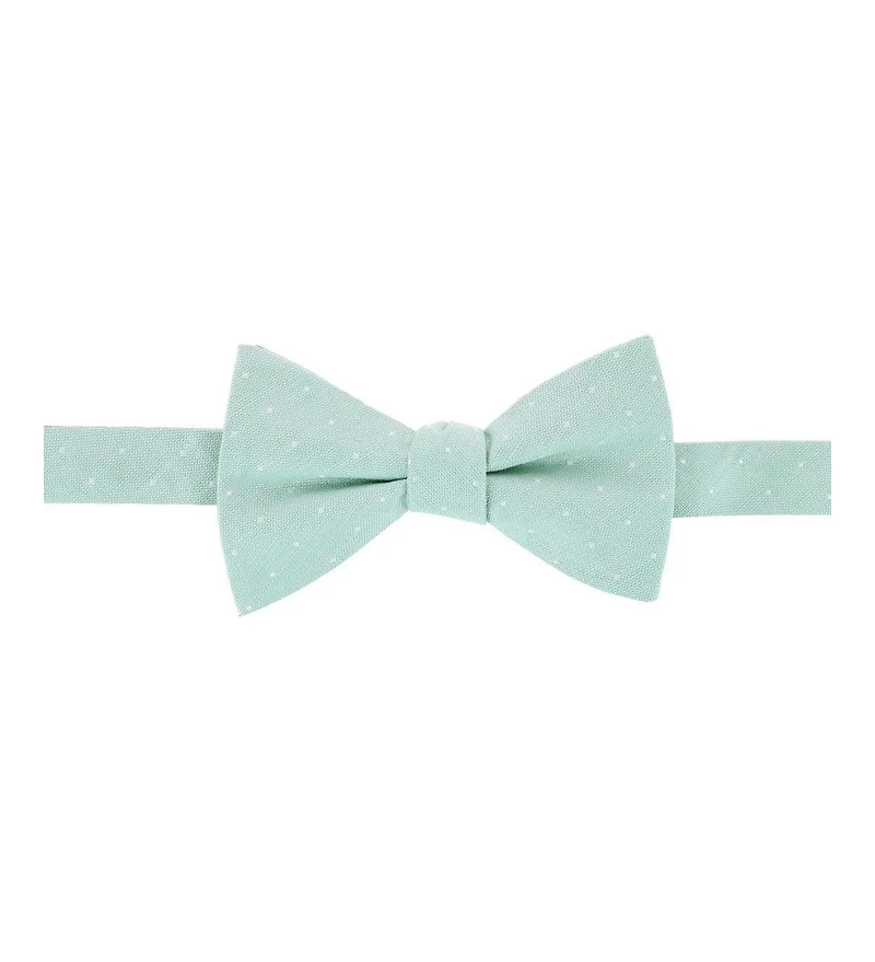 Trafalgar Men's Churchill Chambray Polka Dot Linen Blend Bow Tie