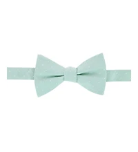 Trafalgar Men's Churchill Chambray Polka Dot Linen Blend Bow Tie