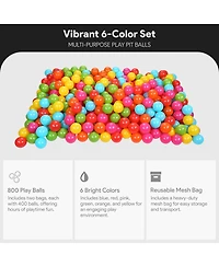 BalanceFrom Ball Pit Balls, 800 Count Toy Plastic Play Balls for Kids, Rainbow