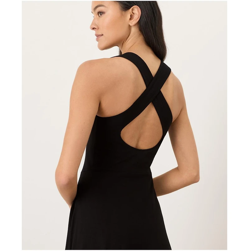 Pact Women's Fit & Flare Open Back Maxi Dress Made With Organic Cotton