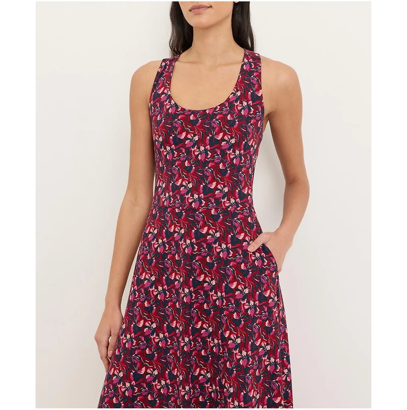 Pact Women's Fit & Flare Open Back Maxi Dress Made With Organic Cotton