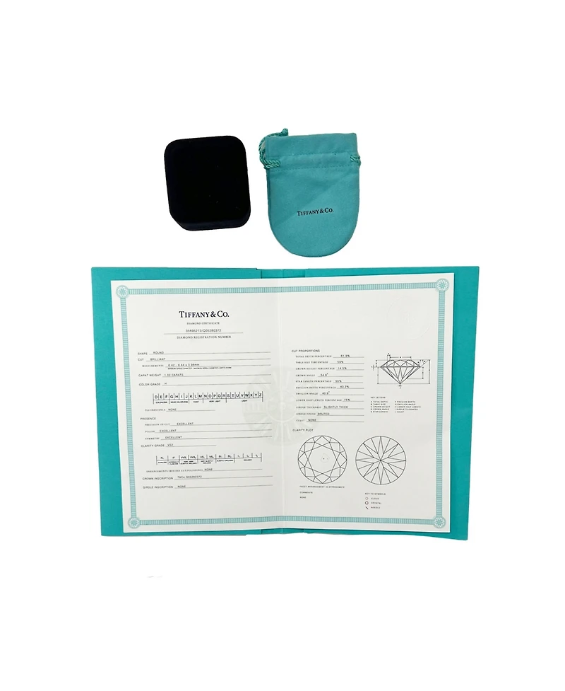 Pre-Owned Tiffany & Co Solitaire Engagement Ring in Platinum H VS2 1.02 Ctw