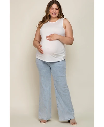 Pinkblush Plus Size Light Blue Basic Wide Leg Jeans