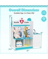 Mecale Kids Doctor Play Set with Adjustable Height Bar for Interactive Pretend Play