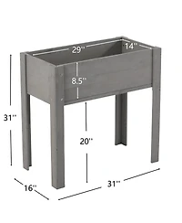 Clihome Raised Garden Bed with Legs, Elevated Wooden Planter Box for Outdoor Plants