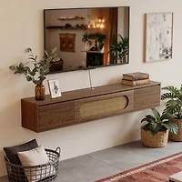 Tribesigns 71'' Floating Tv Stand, Tv Floating Shelf with Storage and Drawers, Modern Media Console Entertainment Center