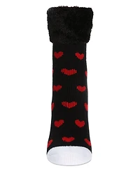 MeMoi Women's Hearts Plush Cabin Socks