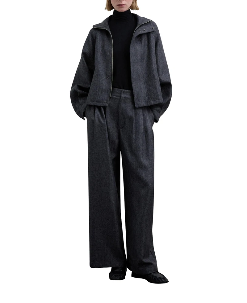 Scalpers Women's Herringbone Pleated Trousers