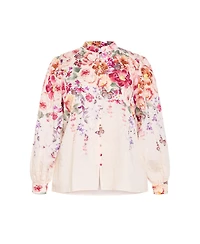 City Chic Women's Plus Gianna Floral Shirt