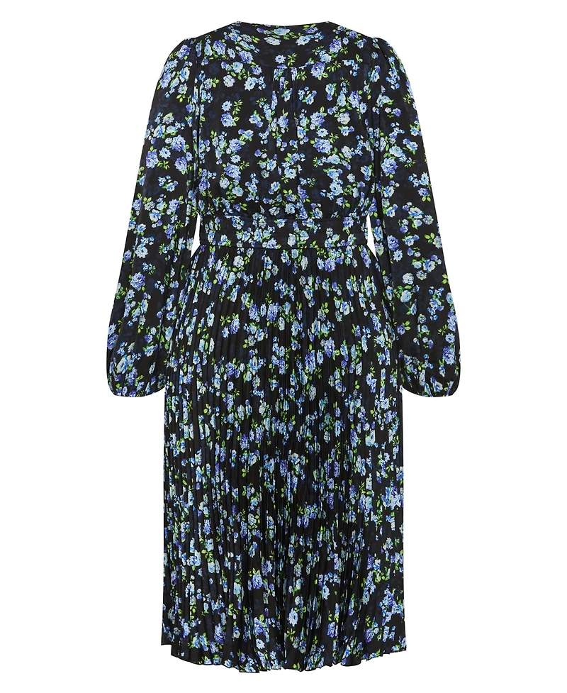 City Chic Plus Finley Pleat Dress