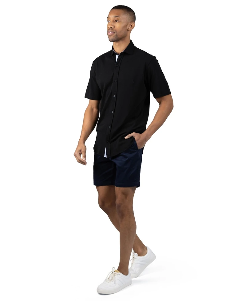 Tailorbyrd Men's Slub Pique Short Sleeve Shirt