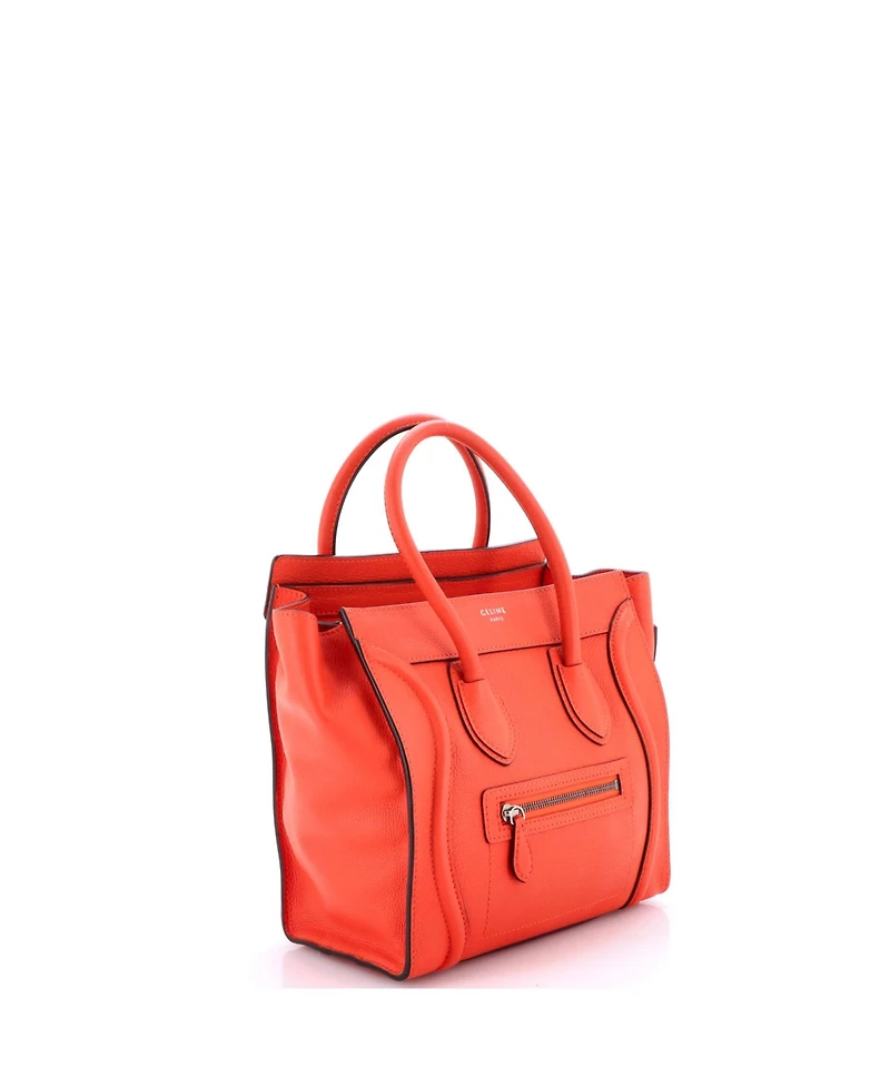 Pre-Owned Celine Micro Luggage Bag Grainy Leather