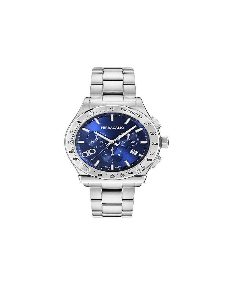 Ferragamo Men's Silver Stainless Steel Bracelet Watch, 42mm