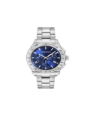 Ferragamo Men's Silver Stainless Steel Bracelet Watch, 42mm