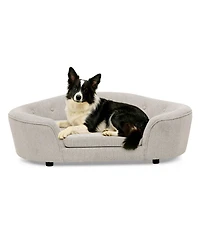 6thdruple Oversized Oval Dog Sofa Bed with Tufted Backrest