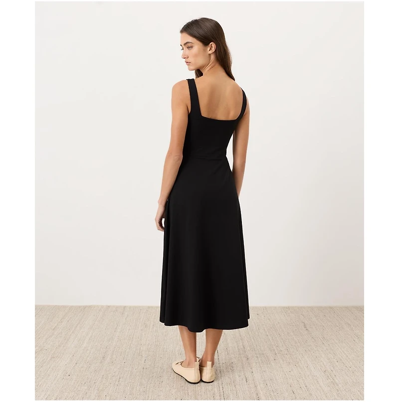 Pact Women's Organic Cotton Fit & Flare Square Neck Dress