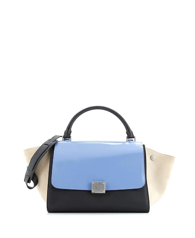 Pre-Owned Celine Small Trapeze Bag Leather with Patent