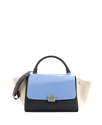 Pre-Owned Celine Small Trapeze Bag Leather with Patent