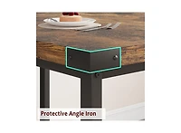 gaomon 3-Piece 63" Extendable Rectangular Dining Table Set with 2 Upholstered Benches