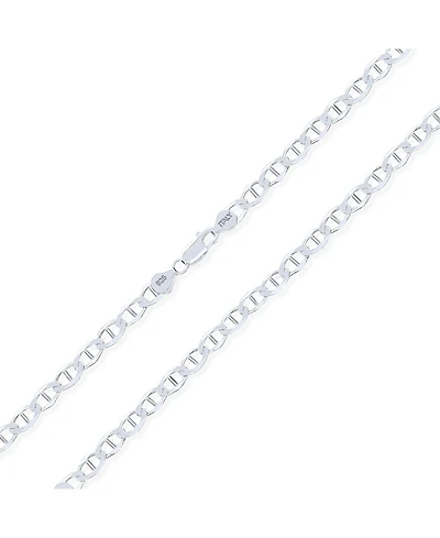 Bling Jewelry Solid Heavy .925 Sterling Silver 6MM Marina Anchor Nautical Mariner Chain Link Necklace Made Italy 24 Inch