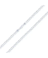 Bling Jewelry Solid Heavy .925 Sterling Silver 6MM Marina Anchor Nautical Mariner Chain Link Necklace Made Italy 24 Inch