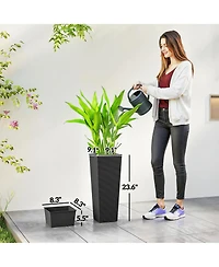 Outsunny Set of 2 Tall Planters for Outdoor Plants