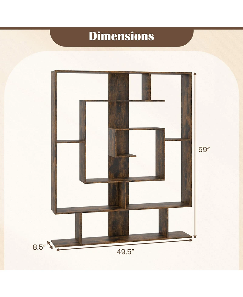 Slickblue 7-Tier Bookshelf Open Display Shelf Rack for Home