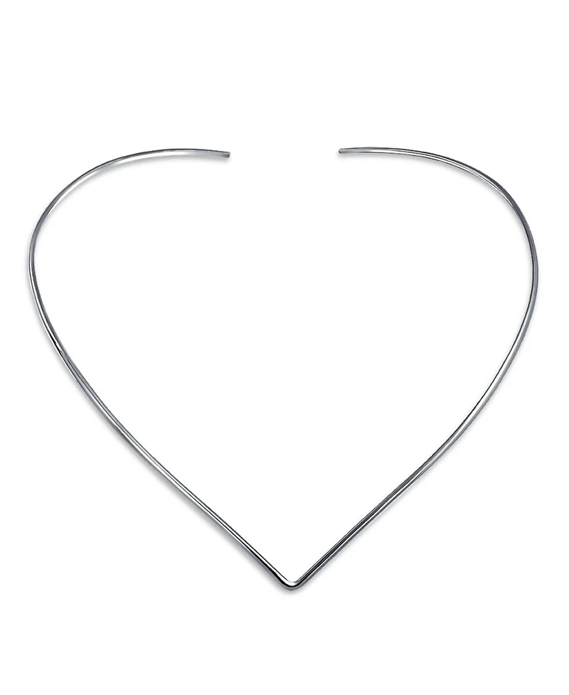 Bling Jewelry Basic Simple Slider V Shape Collar Statement Necklace Silver Sterling Add Your Pendant 2MM