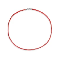 Bling Jewelry 1MM Satin Silk Cord Chain Necklace Sterling Silver Lobster Clasp 20 Inch