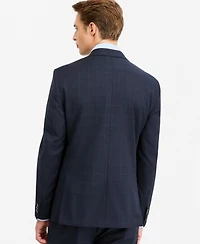 Calvin Klein Men's Slim-Fit Wool-Blend Plaid Suit Jacket