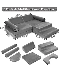 Modular Kids Couch 13PCS Nugget Couch,Toddler Couch for Creative Boys Girls, Convertible Nugget Couch Kids Modular Play Couch, Kids Sofa for Playroom