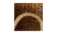 Household Essentials Round Handwoven Water Hyacinth and Seagrass Basket with Handles, Natural