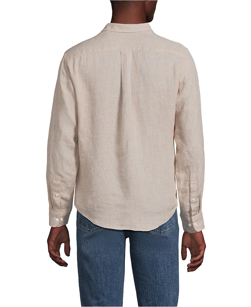 Lands' End Men's Long Sleeve Linen Shirt