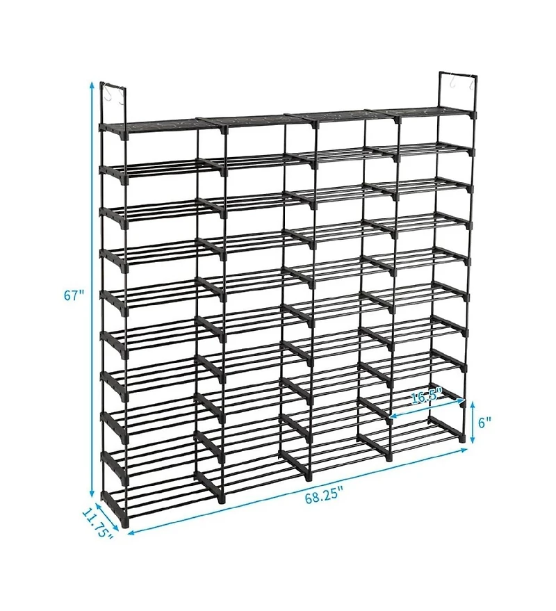 gaomon 10-Tier Stackable Shoe Rack Organizer, Holds 72 Pairs