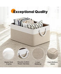 Sugift Fabric Storage Bins with Rope Handles Set of 4