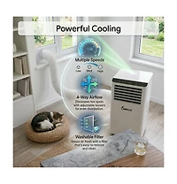 Impecca 8,500/5,100 Btu 3-in-1 Portable Air Conditioner, Cool / Dry / Fan Modes, Remote Control Included