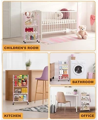 Mythinglogic 4 Tier Rolling Cart with 360°Wheels, Snack Cart