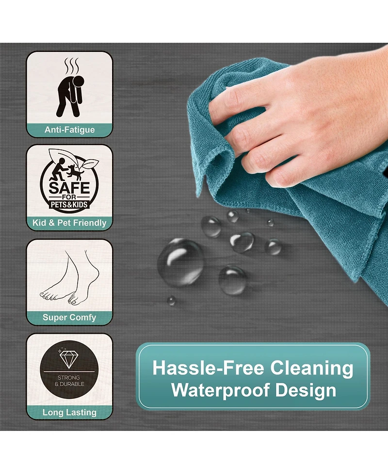 Sorbus Tiles Sq ft Wood Grain Interlocking Floor Foam Tile Mats - for Home, Playroom, Basement