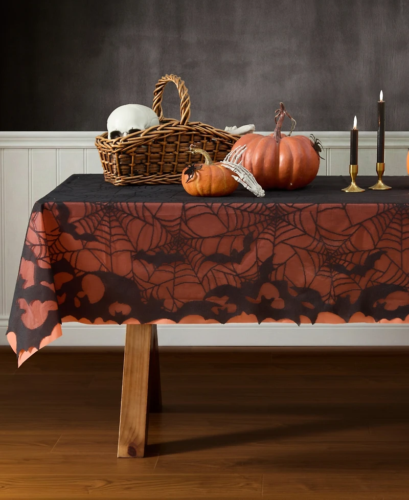 Elrene Bats Web Lace Halloween Tablecloth