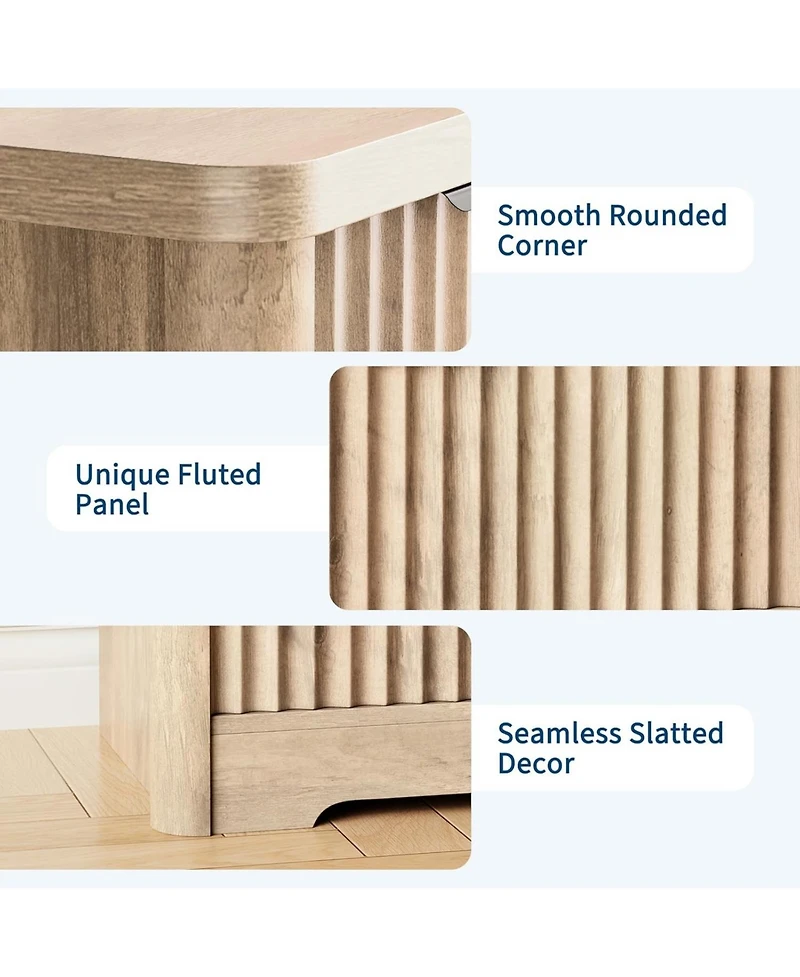 gaomon Fluted Dresser with Drawer, Modern Dressers for Bedroom with Wood Top, Sturdy Wooden Dresser & Tv Stand.