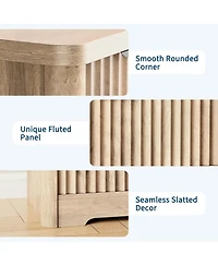 gaomon Fluted Dresser with Drawer, Modern Dressers for Bedroom with Wood Top, Sturdy Wooden Dresser & Tv Stand.