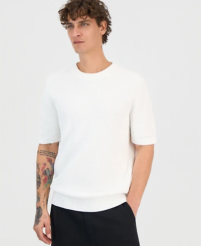 Hugo Boss Men's Cotton Textured Short-Sleeve Shirt