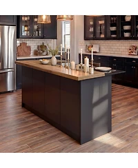 Famapy 77.3" Large Kitchen Island with 8 Doors, Island Storage Table with Dining Table, Coffee Station and Microwave Rack