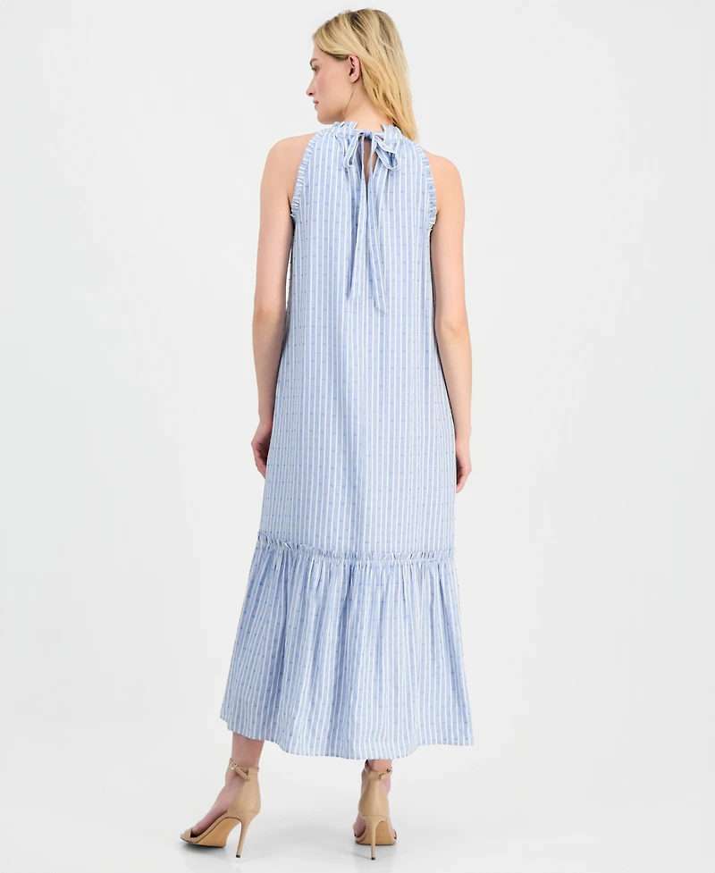 T Tahari Women's Halter Neck A-Line Maxi Dress