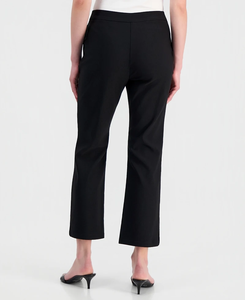 T Tahari Women's Button-Hem Cropped Pants