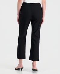 T Tahari Women's Button-Hem Cropped Pants
