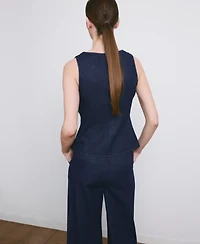 Mango Women's Buttoned Denim Top