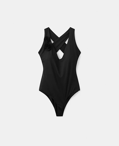 Mango Women's Floral Cross-Back Swimsuit