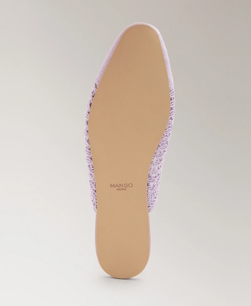Mango Women's Crochet Mule Slippers